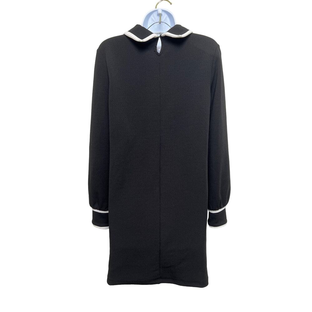 Zara Contrast Trim Long Sleeve Shift Dress/S - Picture 2 of 8